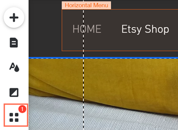 Wix 编辑器左侧工具栏中高亮显示的 Add Apps 按钮