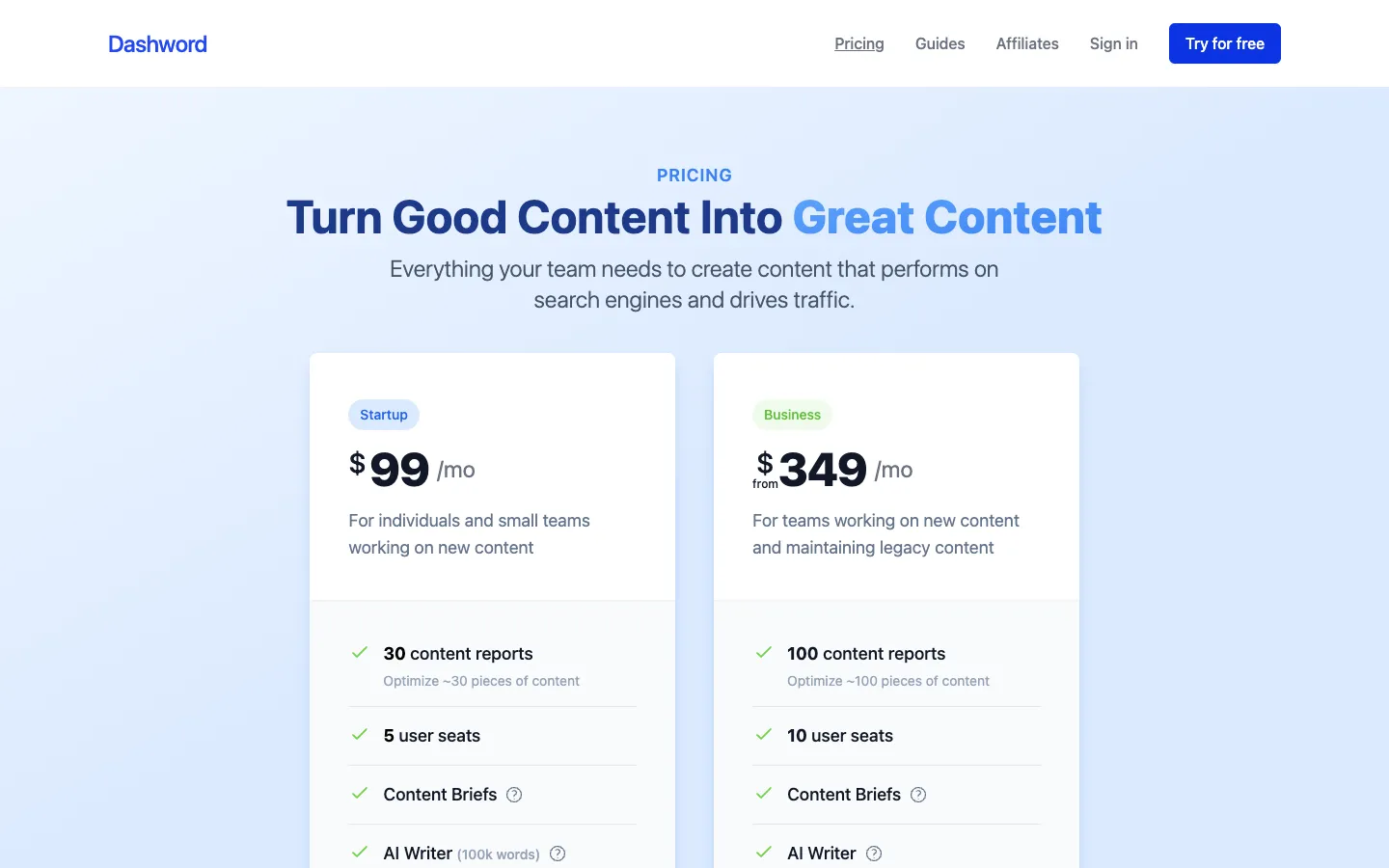 Dashword Official pricing and plan details