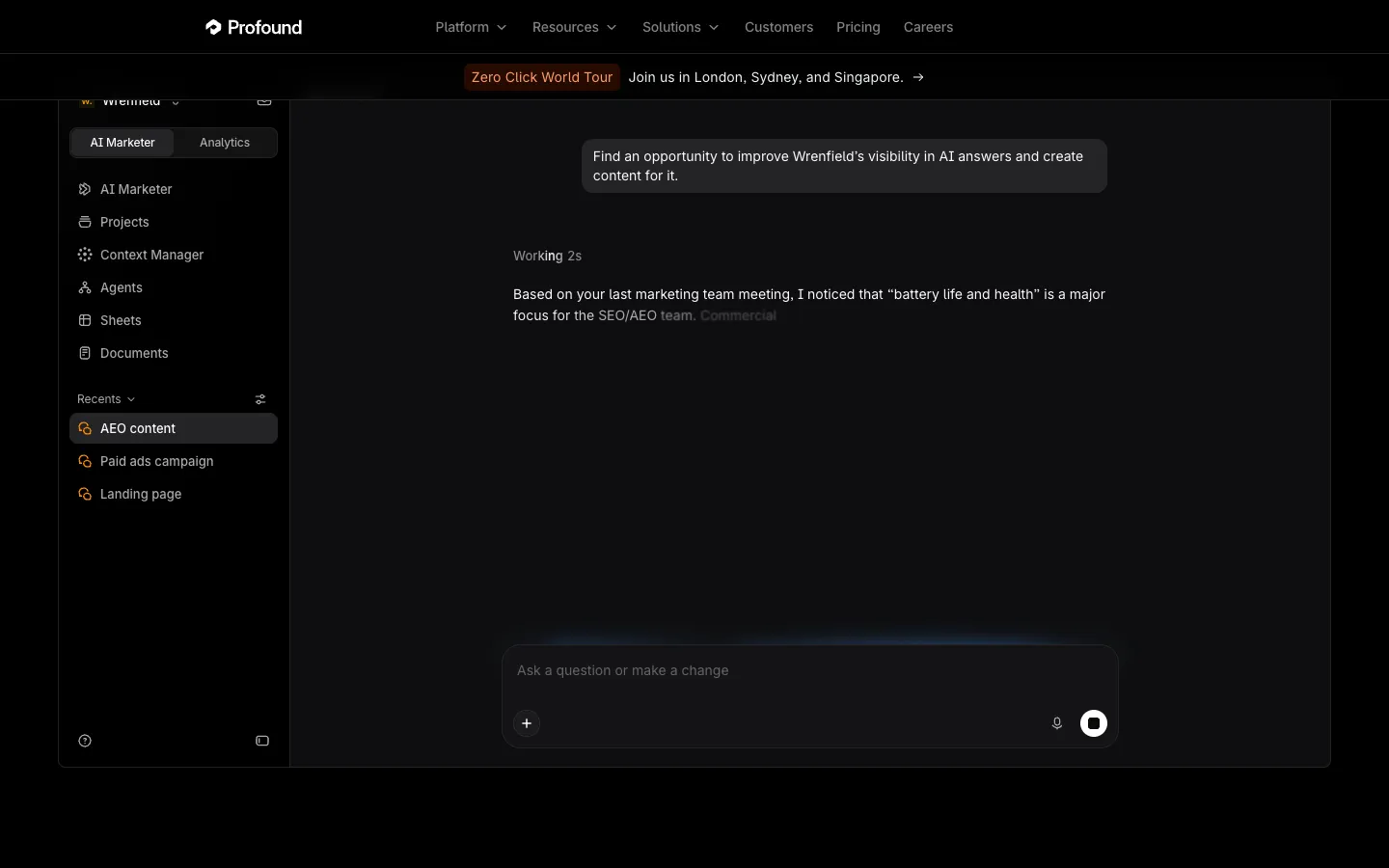Profound Official product capability overview