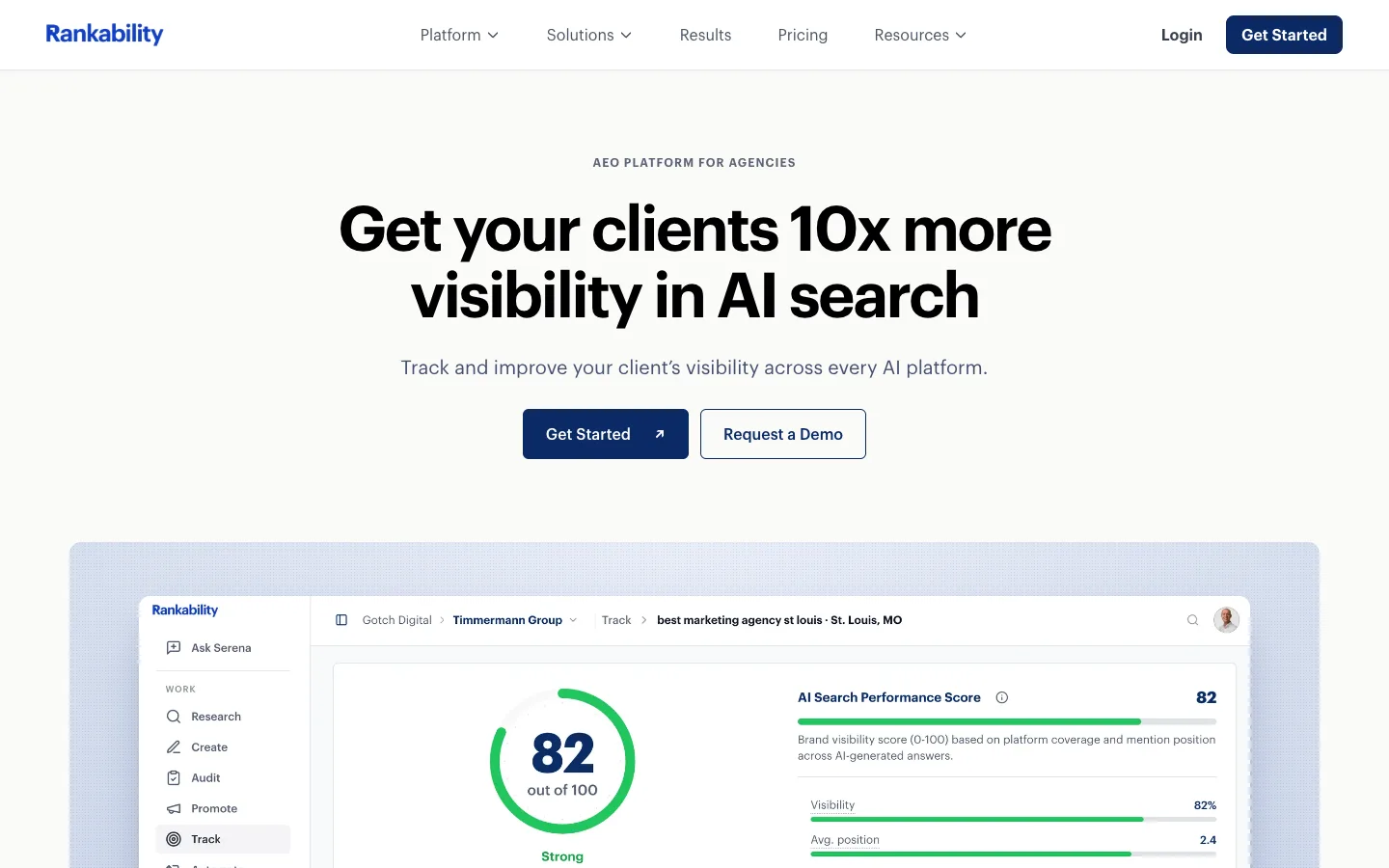 Rankability official homepage, captured 2026-10-25